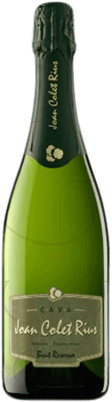 10,95 € Spedizione Gratuita | Spumante Bianco Joan Colet Rius Joan colet Rius Brut Riserva D.O. Cava Catalogna Spagna Macabeo, Chardonnay, Parellada 75 cl
