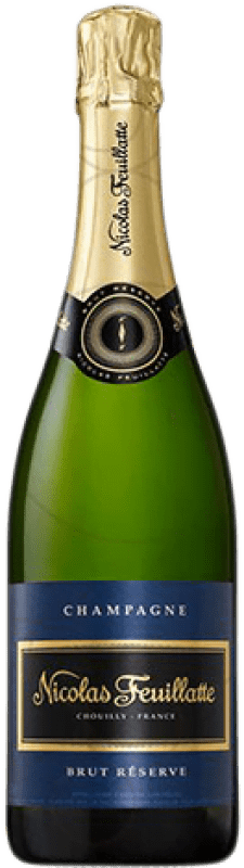 39,95 € Kostenloser Versand | Weißer Sekt Nicolas Feuillatte Brut Große Reserve A.O.C. Champagne Frankreich Spätburgunder, Chardonnay, Pinot Meunier Flasche 75 cl