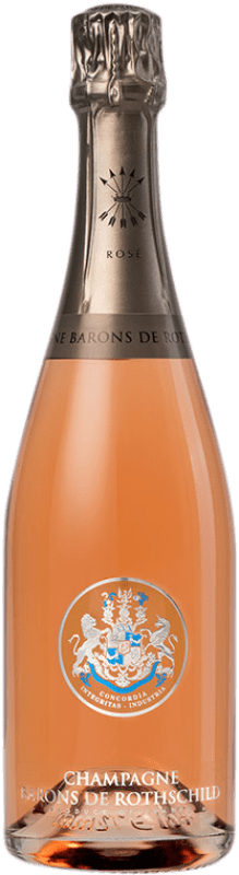 87,95 € Бесплатная доставка | Розовое игристое Barons de Rothschild брют Гранд Резерв A.O.C. Champagne Франция Pinot Black, Chardonnay бутылка 75 cl