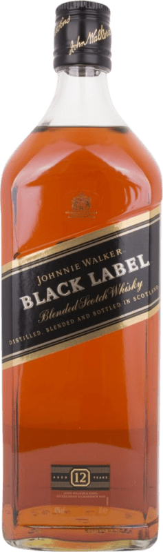 195,95 € Spedizione Gratuita | Whisky Blended Johnnie Walker Black — Edizione Nera Riserva Regno Unito Bottiglia Jeroboam-Doppio Magnum 3 L