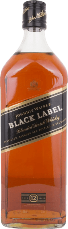 195,95 € Envio grátis | Whisky Blended Johnnie Walker Black Label Reserva Reino Unido Garrafa Jéroboam-Duplo Magnum 3 L