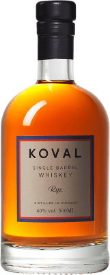 63,95 € Envio grátis | Whisky Blended Koval Rye Reserva Chicago Estados Unidos Garrafa Medium 50 cl