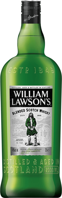 43,95 € Kostenloser Versand | Blended Whisky William Lawson's Großbritannien Spezialflasche 2 L