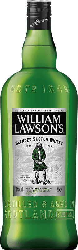 41,95 € Spedizione Gratuita | Whisky Blended William Lawson's Regno Unito Bottiglia Speciale 2 L