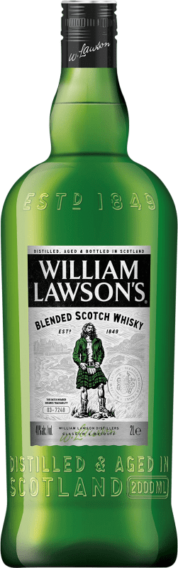 39,95 € Envio grátis | Whisky Blended William Lawson's Reino Unido Garrafa Especial 2 L