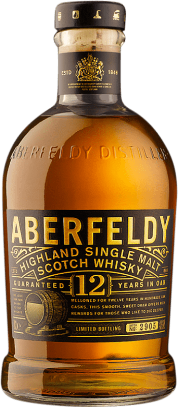 52,95 € 送料無料 | ウイスキーシングルモルト Dewar's Aberfeldy ハイランド イギリス 12 年 ボトル 70 cl