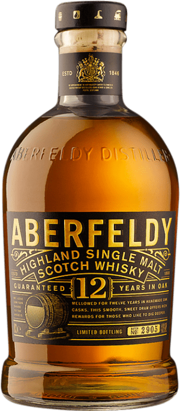 51,95 € Kostenloser Versand | Single Malt Whisky Aberfeldy Hochland Großbritannien 12 Jahre Flasche 70 cl