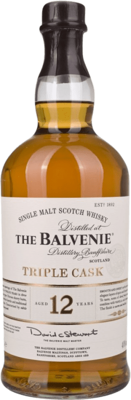 77,95 € Free Shipping | Whisky Single Malt Balvenie Triple Cask United Kingdom 12 Years Bottle 1 L