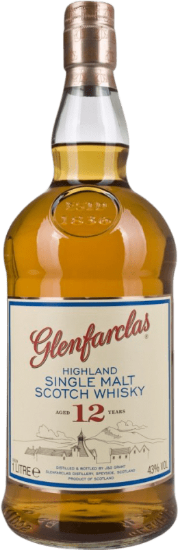 56,95 € Envio grátis | Whisky Single Malt Glenfarclas Reino Unido 12 Anos Garrafa 1 L