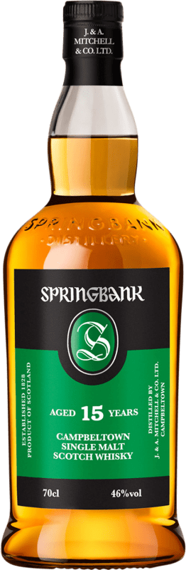 459,95 € Kostenloser Versand | Single Malt Whisky Springbank Großbritannien 15 Jahre Flasche 70 cl