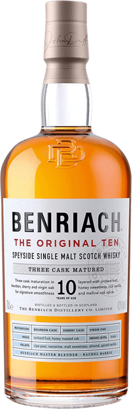 46,95 € 免费送货 | 威士忌单一麦芽威士忌 The Benriach Single Malt 英国 10 岁 瓶子 70 cl