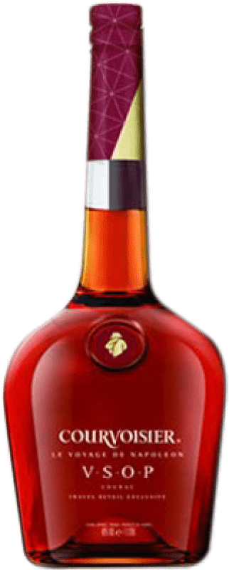 36,95 € Kostenloser Versand | Cognac Courvoisier Le Voyage VSOP Very Superior Old Pale — Sehr Hochwertiger Alter Heller A.O.C. Cognac Frankreich Flasche 1 L