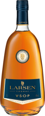 51,95 € Envio grátis | Cognac Conhaque Larsen Azul V.S.O.P. Very Superior Old Pale França Garrafa 1 L