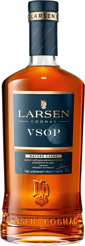 53,95 € Kostenloser Versand | Cognac Larsen Blue — Edition Blau VSOP Very Superior Old Pale — Sehr Hochwertiger Alter Heller Frankreich 1 L