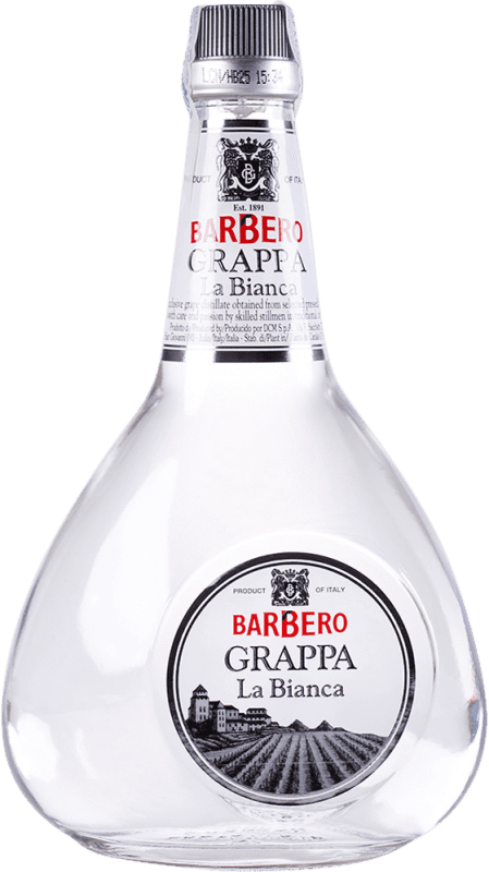 18,95 € Envio grátis | Aguardente Grappa Barbero La Bianca Itália Garrafa 70 cl