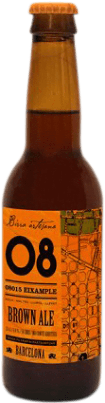 3,95 € Envío gratis | Cerveza Birra Artesana 08 Eixample Brown Ale España Botellín Tercio 33 cl