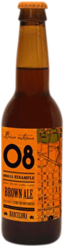 4,95 € Free Shipping | Beer Birra Artesana 08 Eixample Brown Ale Spain Third-Liter Bottle 33 cl