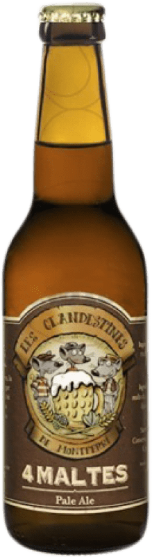 2,95 € Spedizione Gratuita | Birra Les Clandestines 4 Maltes Spagna Bottiglia Terzo 33 cl