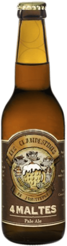 2,95 € 免费送货 | 啤酒 Les Clandestines 4 Maltes Pale Ale 西班牙 三分之一升瓶 33 cl Malt — 麦芽