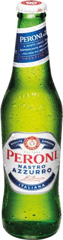 1,95 € Spedizione Gratuita | Birra Peroni Nastro Azzurro Italia Bottiglietta Terzo 33 cl