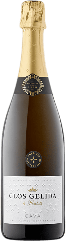 13,95 € Spedizione Gratuita | Spumante bianco El Cep Clos Gelida 4 Heretats Brut Nature Gran Riserva D.O. Cava Catalogna Spagna Pinot Nero, Macabeo, Xarel·lo, Chardonnay Bottiglia 75 cl