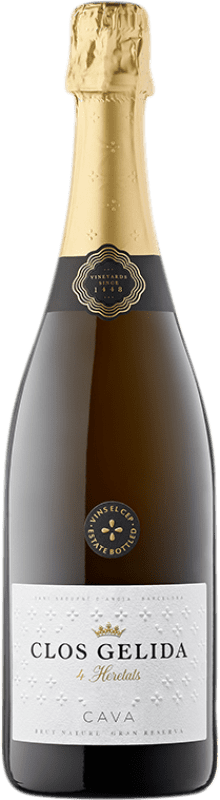 14,95 € Envoi gratuit | Vin Mousseux Blanc El Cep Clos Gelida 4 Heretats Brut Nature Grande Réserve D.O. Cava Catalogne Espagne Pinot Noir, Macabeo — Macabeu, Xarel·lo, Chardonnay Eco — Biologique 75 cl