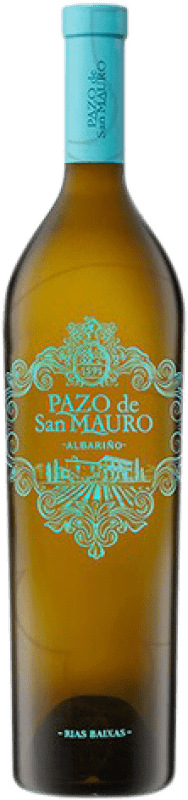 47,95 € Envío gratis | Vino blanco Pazo de San Mauro Joven D.O. Rías Baixas Galicia España Albariño Botella Magnum 1,5 L