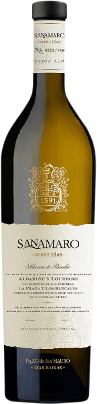 29,95 € Envío gratis | Vino blanco Pazo de San Mauro Sanamaro Crianza D.O. Rías Baixas Galicia España Loureiro, Albariño Botella 75 cl