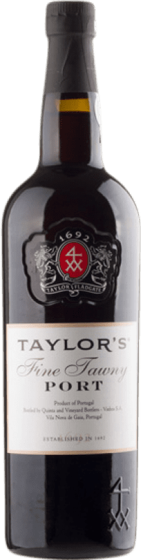 17,95 € Envío gratis | Vino Generoso Fortificado Taylor's Fine Tawny I.G. Porto Oporto Portugal Tempranillo, Touriga Franca, Touriga Nacional, Tinta Amarela, Tinta Cão, Tinta Barroca Botella 75 cl
