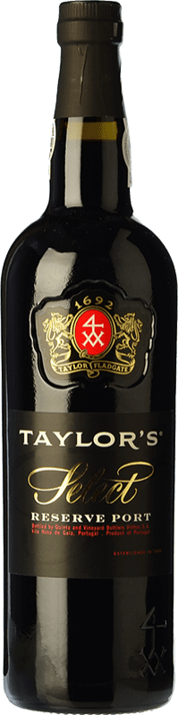 17,95 € Envío gratis | Vino Generoso Fortificado Taylor's Selection — Selección Reserva I.G. Porto Oporto Portugal Tempranillo, Touriga Franca, Touriga Nacional, Tinta Amarela, Tinta Cão, Tinta Barroca Botella 75 cl