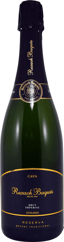 13,95 € 送料無料 | 白のスパークリングワイン Rexach Baques Brut — ブリュット Imperial — インペリアル レセルバ D.O. Cava カタロニア スペイン Macabeo — マカベオ, Xarel·lo — チャレッロ, Parellada — パレリャーダ 75 cl