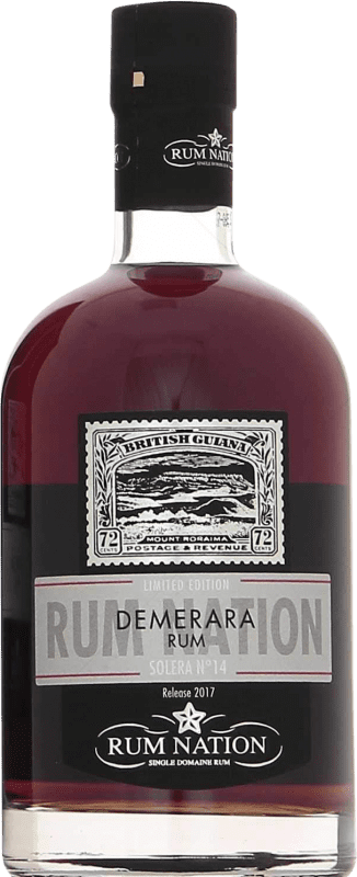 33,95 € Envío gratis | Ron Rossi & Rossi Nation Demerara Solera Nº 14 Extra Añejo Guayana Francesa Botella 70 cl
