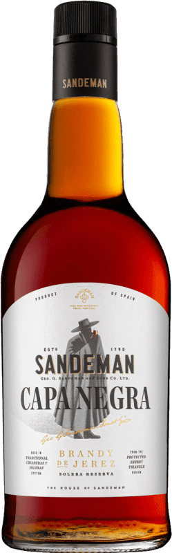17,95 € Envio grátis | Brandy Conhaque Sandeman Porto Capa Negra Espanha 70 cl