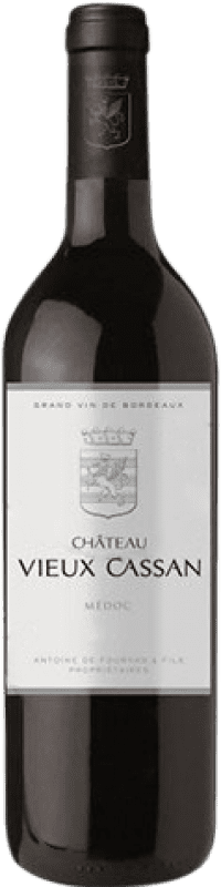8,95 € Free Shipping | Red wine Château Vieux Cassan Aged A.O.C. Bordeaux France Merlot, Cabernet Sauvignon, Petit Verdot Bottle 75 cl