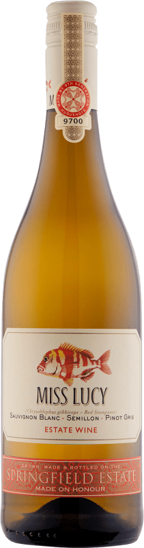 24,95 € Envío gratis | Vino Blanco Springfield Miss Lucy Joven Sudáfrica Pinot Gris, Sémillon, Sauvignon 75 cl