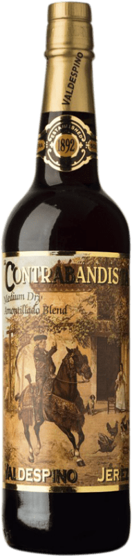 18,95 € Free Shipping | Fortified wine Valdespino Amontillado Contrabandista D.O. Jerez-Xérès-Sherry Andalucía y Extremadura Spain Palomino Fino Bottle 75 cl