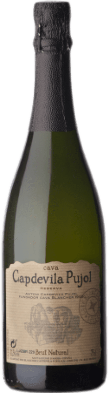 6,95 € Бесплатная доставка | Белое игристое Vins i Caves Blancher Capdevila Pujol Природа Брута Резерв D.O. Cava Каталония Испания Macabeo, Xarel·lo, Parellada Половина бутылки 37 cl