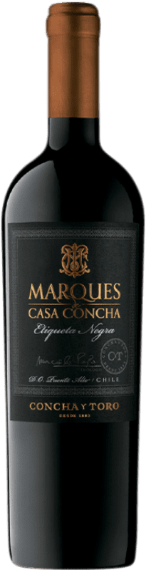 46,95 € Envío gratis | Vino Tinto Concha y Toro Marqués de Casa Concha Puente Alto Etiqueta Negra Chile Cabernet Sauvignon, Cabernet Franc, Petit Verdot Botella 75 cl