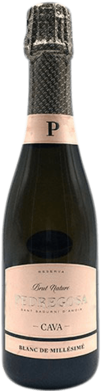 8,95 € Spedizione Gratuita | Spumante bianco Pedregosa Millésimé Brut Nature Riserva D.O. Cava Catalogna Spagna Pinot Nero, Macabeo, Chardonnay Mezza Bottiglia 37 cl