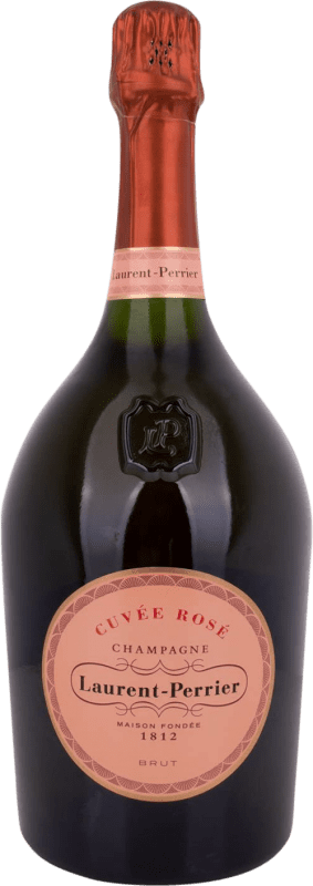 281,95 € Envio grátis | Espumante rosé Laurent Perrier Cuvée Rose Brut Grande Reserva A.O.C. Champagne Champagne França Pinot Preto, Chardonnay, Pinot Meunier Garrafa Magnum 1,5 L