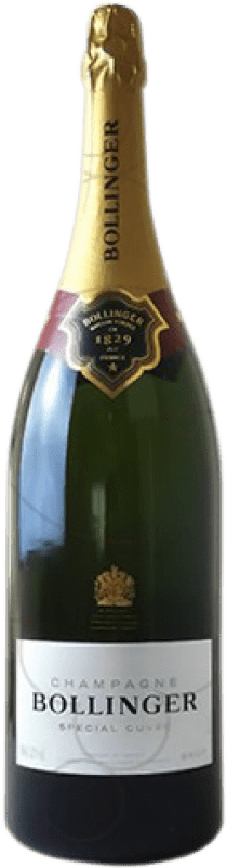 444,95 € Бесплатная доставка | Белое игристое Bollinger Cuvée брют Гранд Резерв A.O.C. Champagne шампанское Франция Pinot Black, Chardonnay, Pinot Meunier Бутылка Иеровоам-Двойной Магнум 3 L