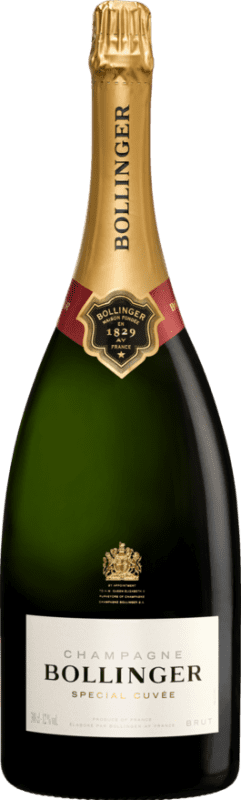 464,95 € 送料無料 | 白のスパークリングワイン Bollinger Brut — ブリュット Cuvée グラン・レセルバ A.O.C. Champagne シャンパン フランス Pinot Noir — ピノ・ノワール, Chardonnay — シャルドネ, Pinot Meunier — ピノ・ムニエ ジェロボアム・ダブルマグナムボトル 3 L