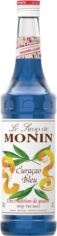 14,95 € 免费送货 | 库拉索酒 Monin Sirope Blue — 蓝色版 法国 70 cl 不含酒精
