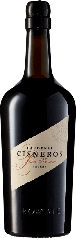 46,95 € Бесплатная доставка | Креплёное вино Sánchez Romate Cardenal Cisneros PX D.O. Manzanilla-Sanlúcar de Barrameda Andalucía y Extremadura Испания Pedro Ximénez Бутылка 75 cl