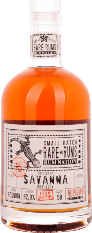 222,95 € Envío gratis | Ron Rum Nation Savanna Small Batch Extra Añejo Reunión Botella 70 cl