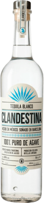 46,95 € 免费送货 | 龙舌兰 Clandestina. Blanco 墨西哥 瓶子 70 cl