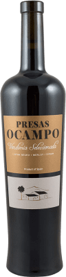 21,95 € Free Shipping | Red wine Presas Ocampo Vendimia Seleccionada Aged D.O. Tacoronte-Acentejo Canary Islands Spain Merlot, Syrah, Listán Black Bottle 75 cl
