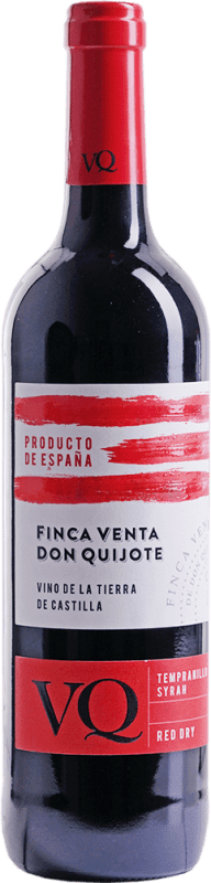 5,95 € Бесплатная доставка | Красное вино J. Fernando Finca Venta de Don Quijote молодое I.G.P. Vino de la Tierra de Castilla Castilla la Mancha y Madrid Испания Tempranillo — Темпранильо, Syrah — Сира 75 cl