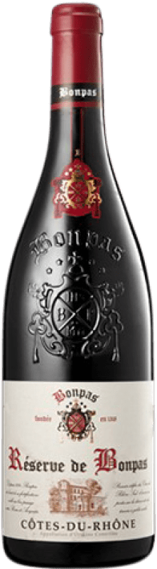 12,95 € Free Shipping | Red wine Bonpas Reserve A.O.C. Côtes du Rhône Rhône France Syrah, Grenache, Monastrell, Mazuelo, Carignan Bottle 75 cl