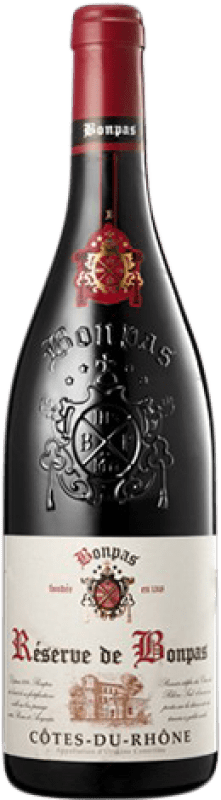 12,95 € Envío gratis | Vino Tinto Bonpas Reserva A.O.C. Côtes du Rhône Rhône Francia Syrah, Garnacha, Monastrell, Mazuelo, Cariñena 75 cl